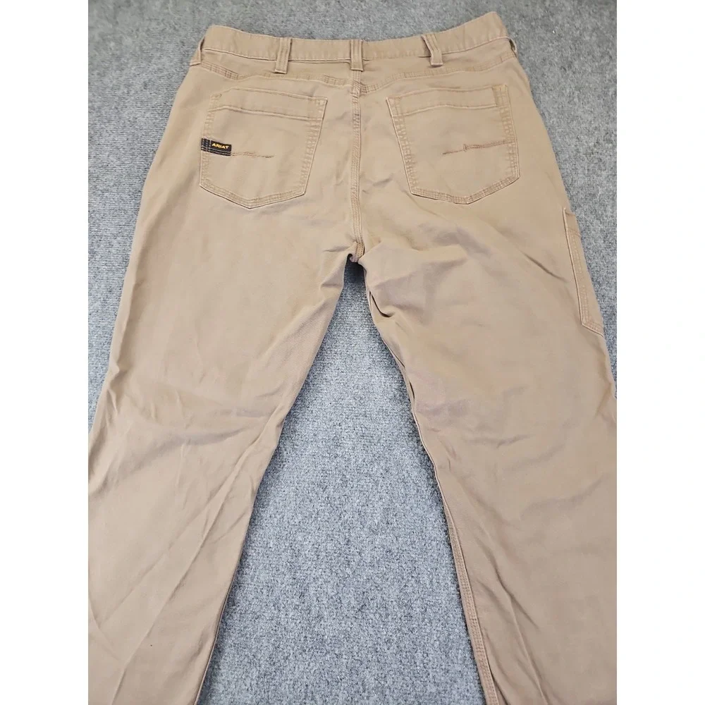 Ariat Rebar M4 Mens  (Measures 34X32) Relaxed Straight Khaki Work Pants 1710
